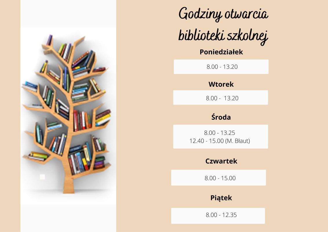 Godziny pracy biblioteki II półrocze